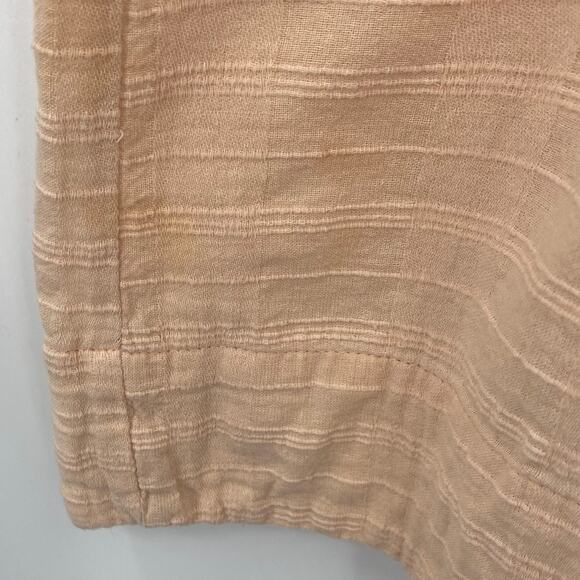 Free People Slow Pace Romantic Dress Tie V Neck Puff Sleeve Midi Peach Womens XS - Picture 6 of 13